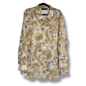 Vintage 90s Sheer Patchwork Floral Long Sleeve Button Up Shirt Sag Harbor XXL